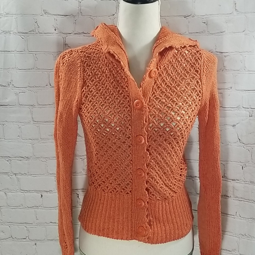 Anthropologie Sleeping On Snow Orange Hoodie